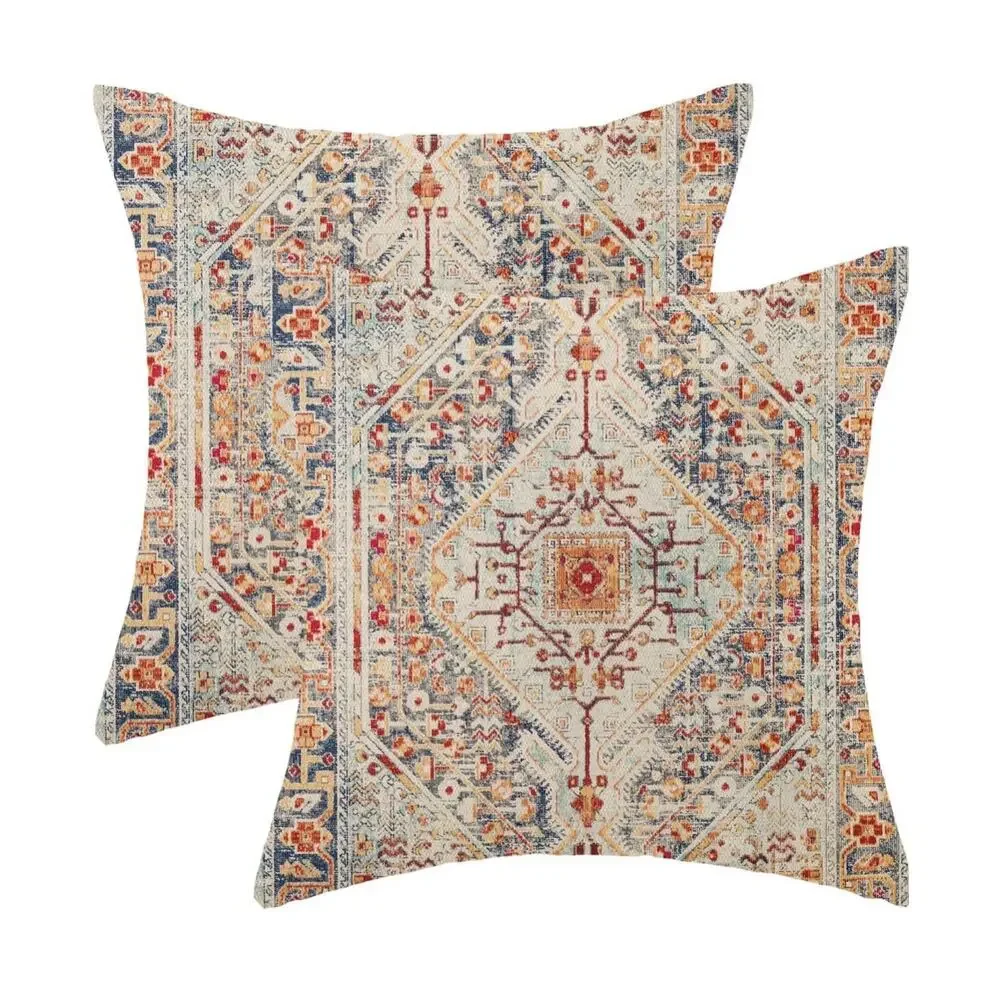 Boho Pillow Covers Bohemian Carpet Vintage Pattern 18X18 Set Of 2